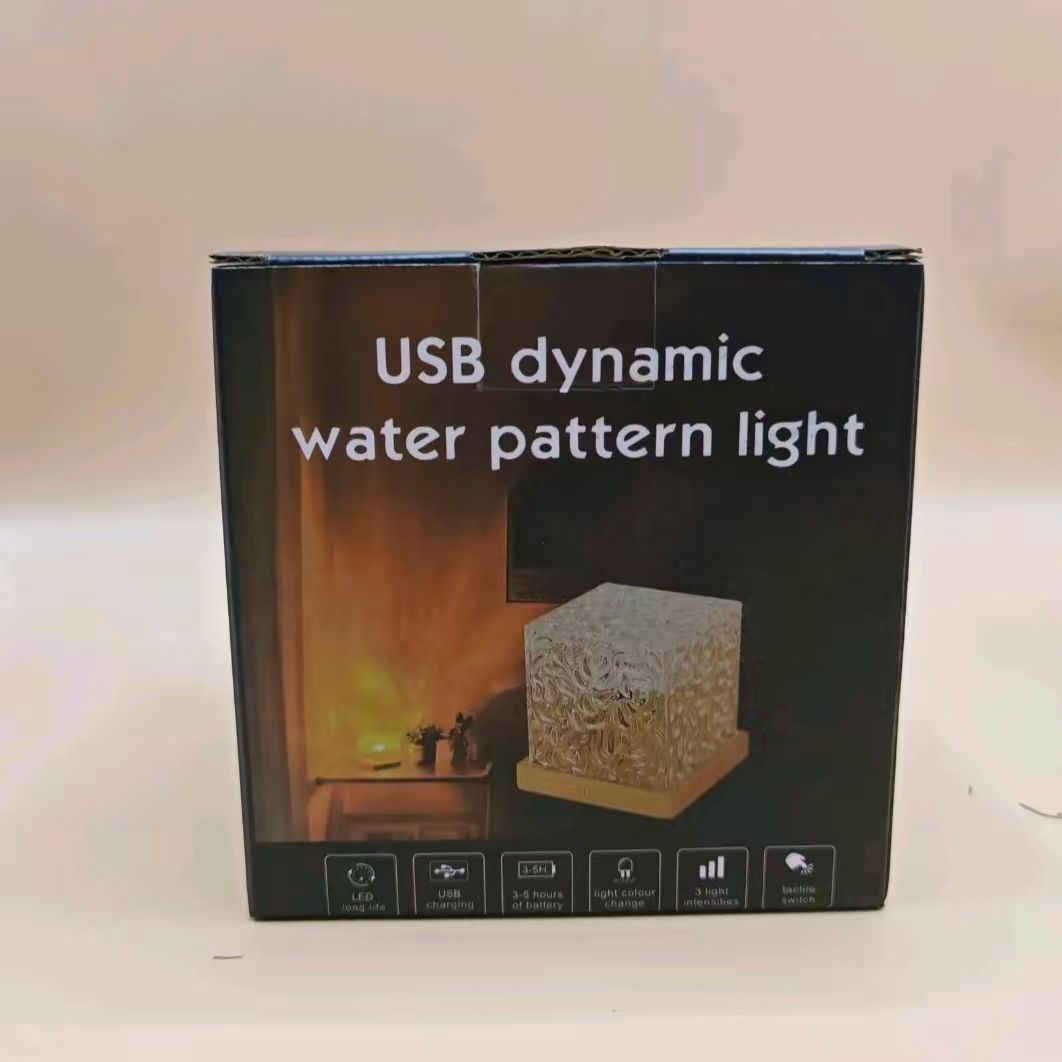 USB Powered LED Water Ripple Aurora Night Light - Crystal Design - 16 Colors