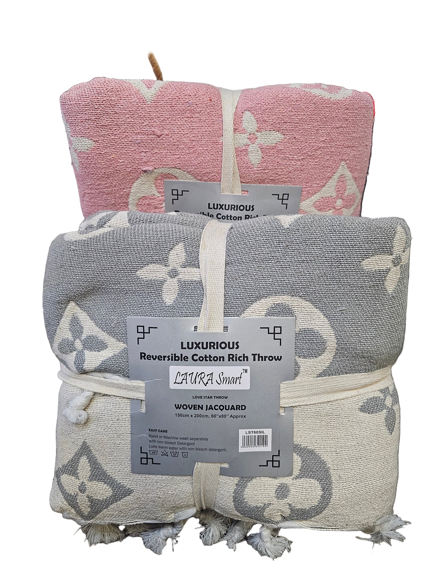 Luxurious Reversible Cotton Rich Throw 150cm x 200cm