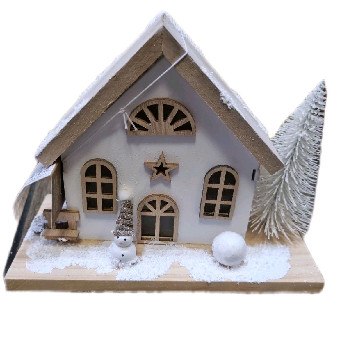 LED Festive House Ornament - Perfect for Home Decorations Decorative Wooden