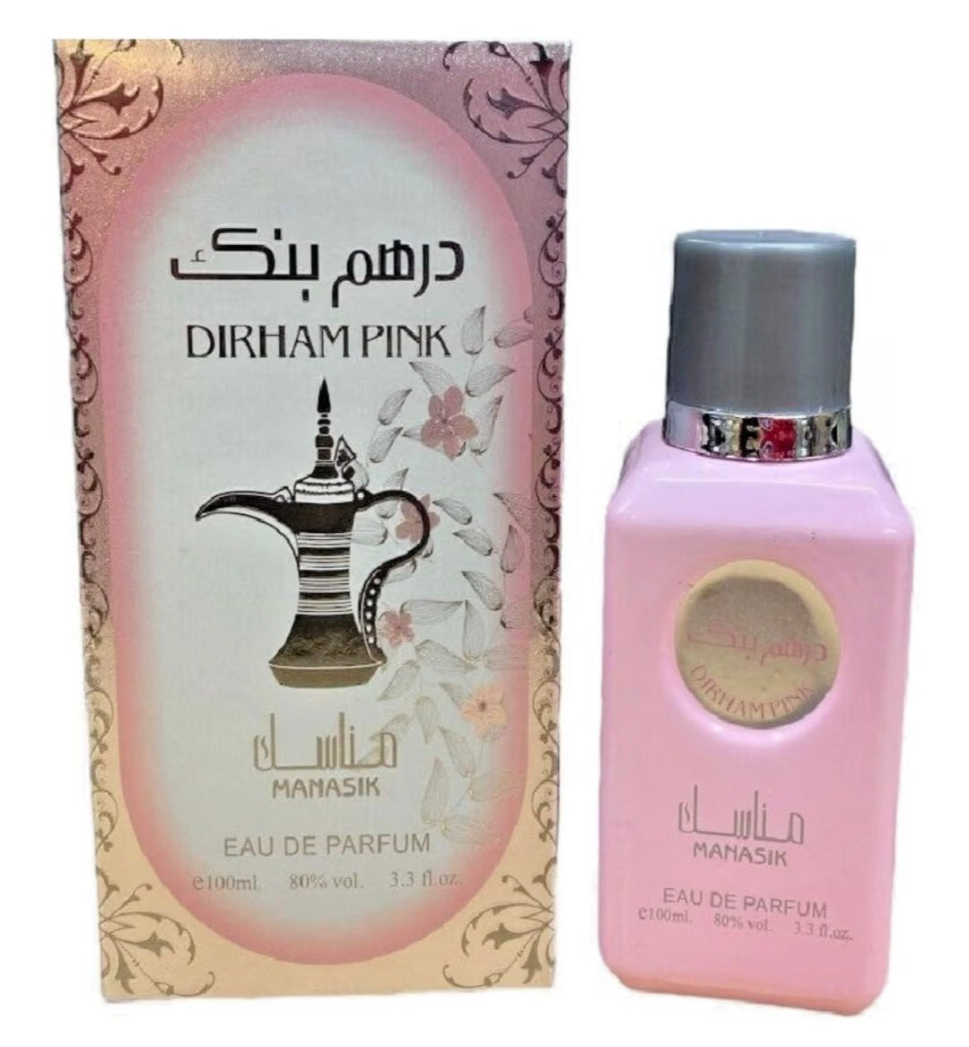 Dirham Pink Women's Perfume Spray EDP Arabic OUD Fragrance by Manasik 100ml New