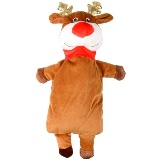 Novelty Christmas Reindeer Hot Water Bottle with Cover - Perfect for Cozy Nights Rubber