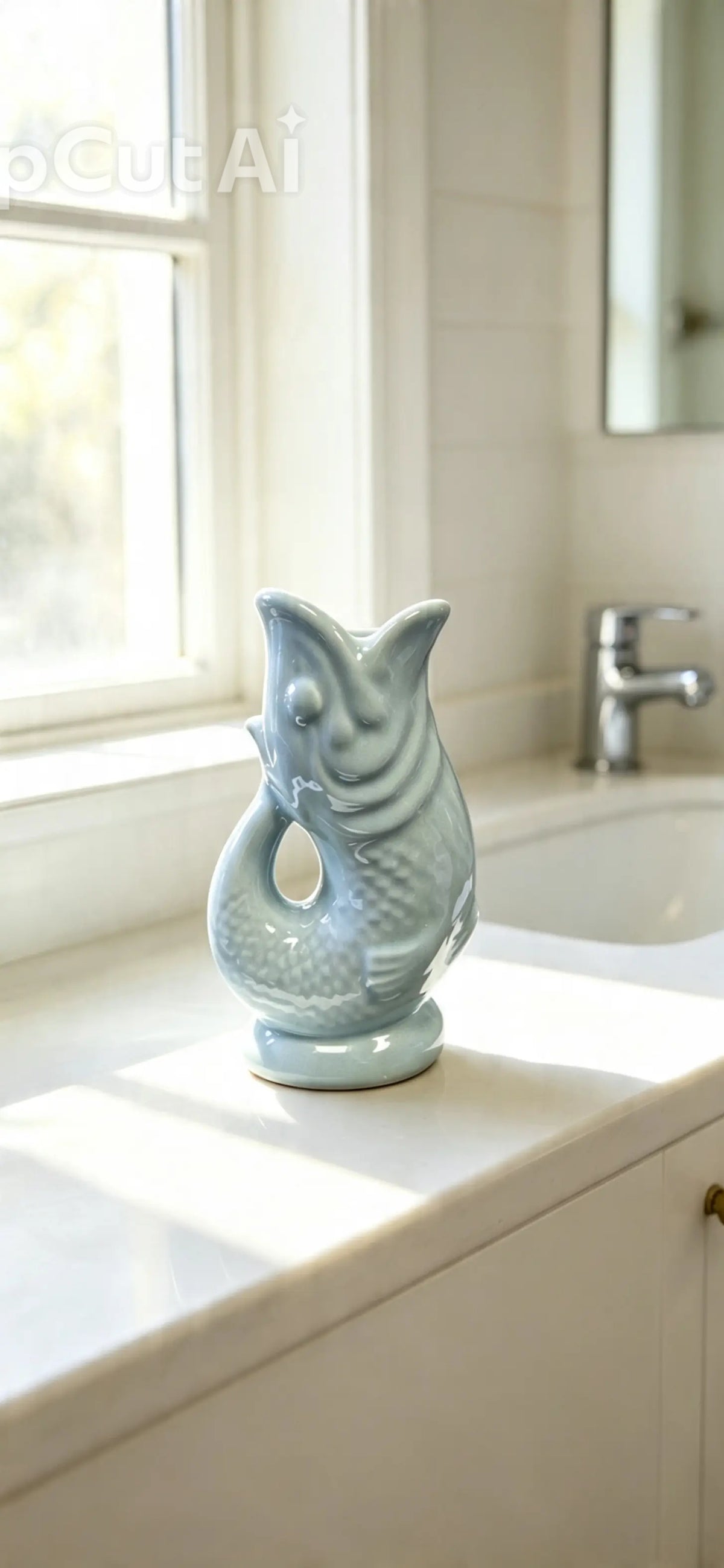 Fish Shaped Ceramic Vase - 17cm for Home Tableware - Bowls