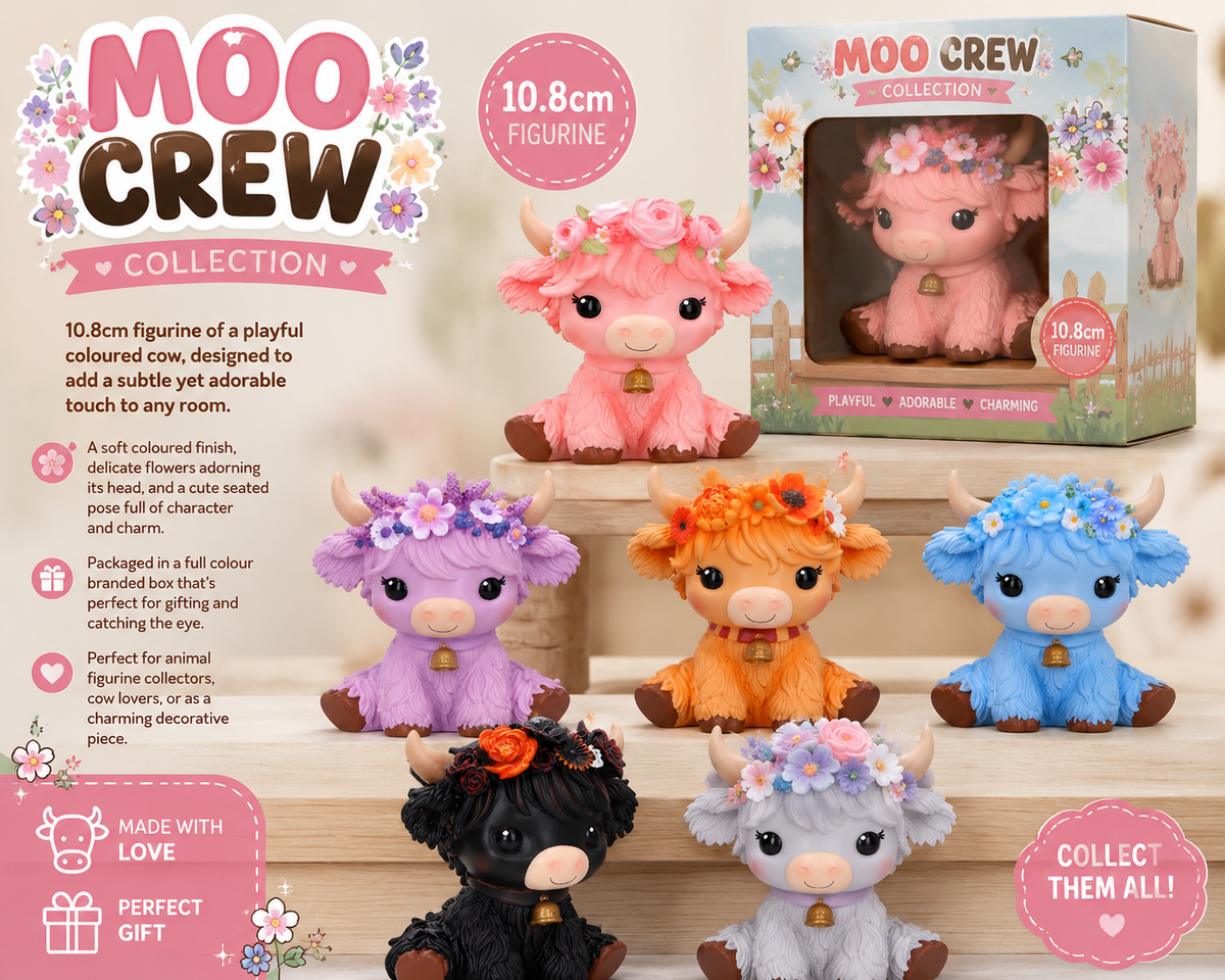 Moo Crew Flower Cow Figurines 10.8cm