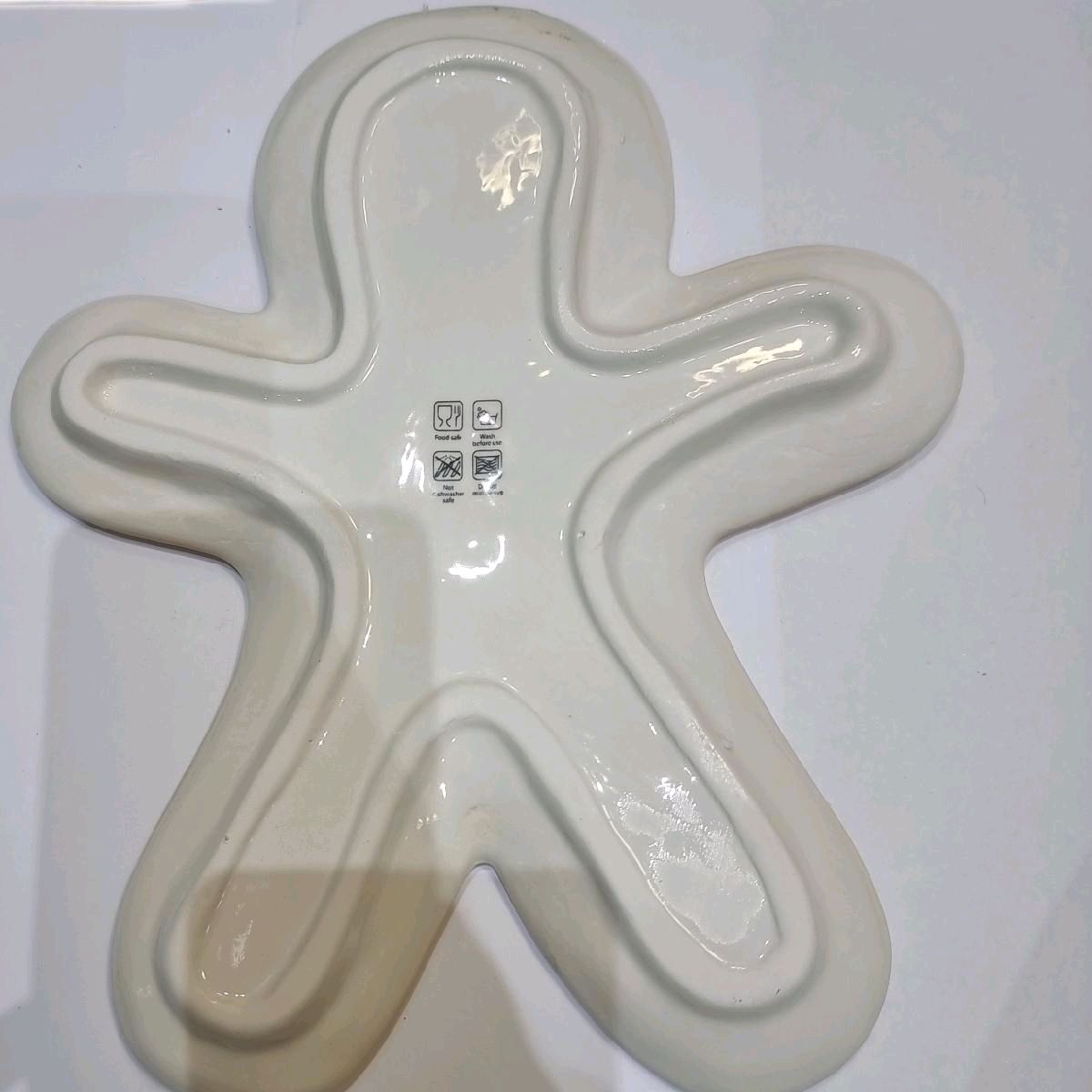 Gingerbread Man Ceramic Serving Plate - Festive Design for Holiday Trays & Dishes - Perfect for Adult Use - Easy to Clean & Display Holiday Treats