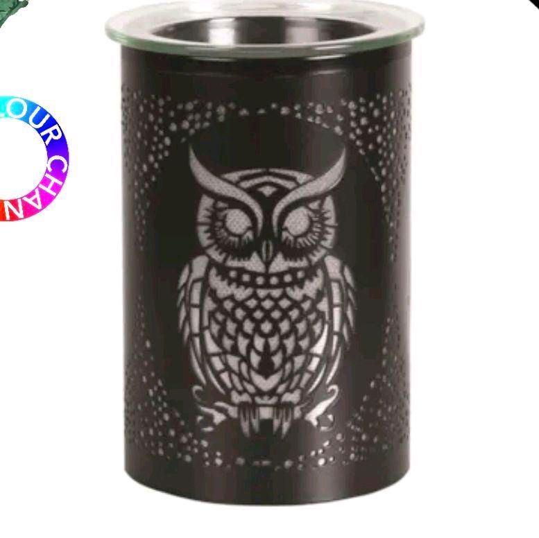 LED wax / oil  Melter Owl Black 12cm Decor Fragrance Freshener decorative