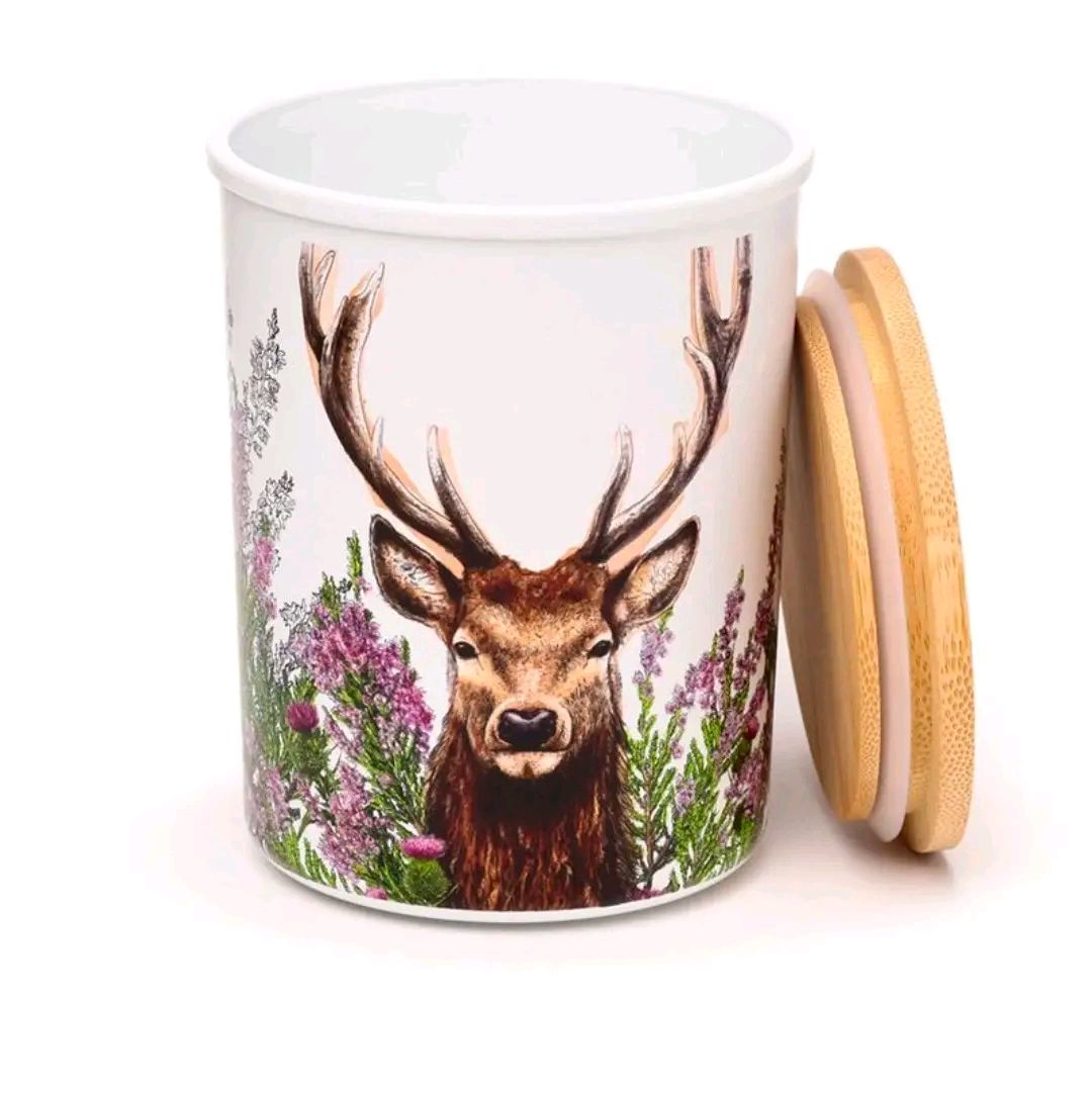 Wild Stag Set of 2 RPET & Bamboo Storage Jars S/M for Kitchen Containers