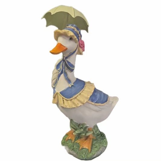 Lady Duck in Bonnet with Umbrella