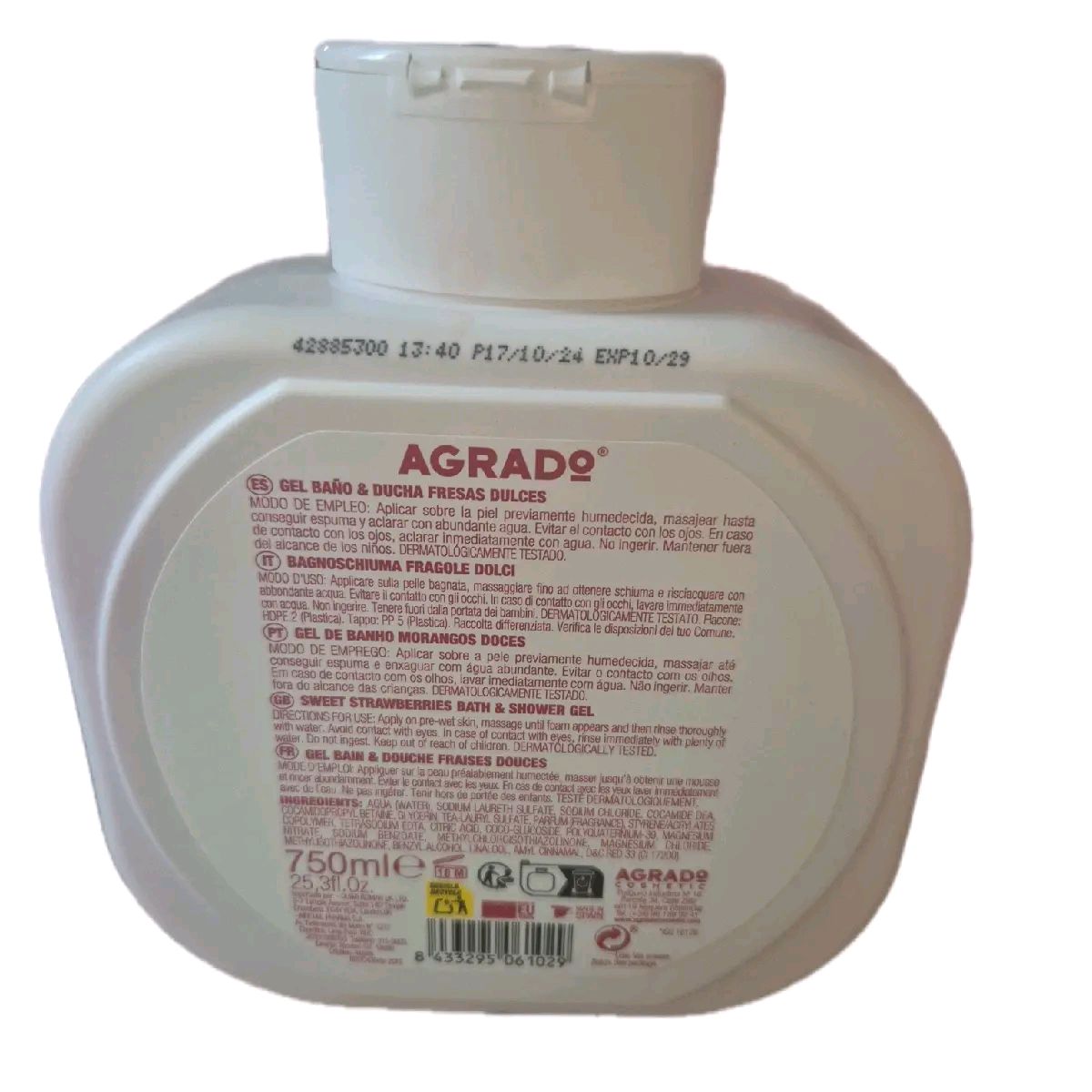 Agrado Bath and Shower Gel 750ml
