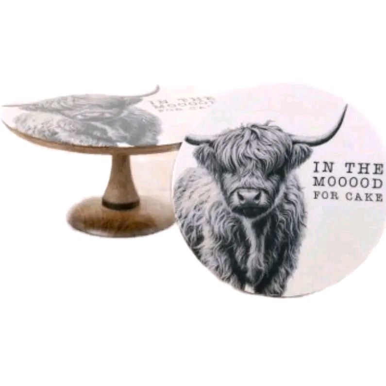 Highland Cow Cake Plate