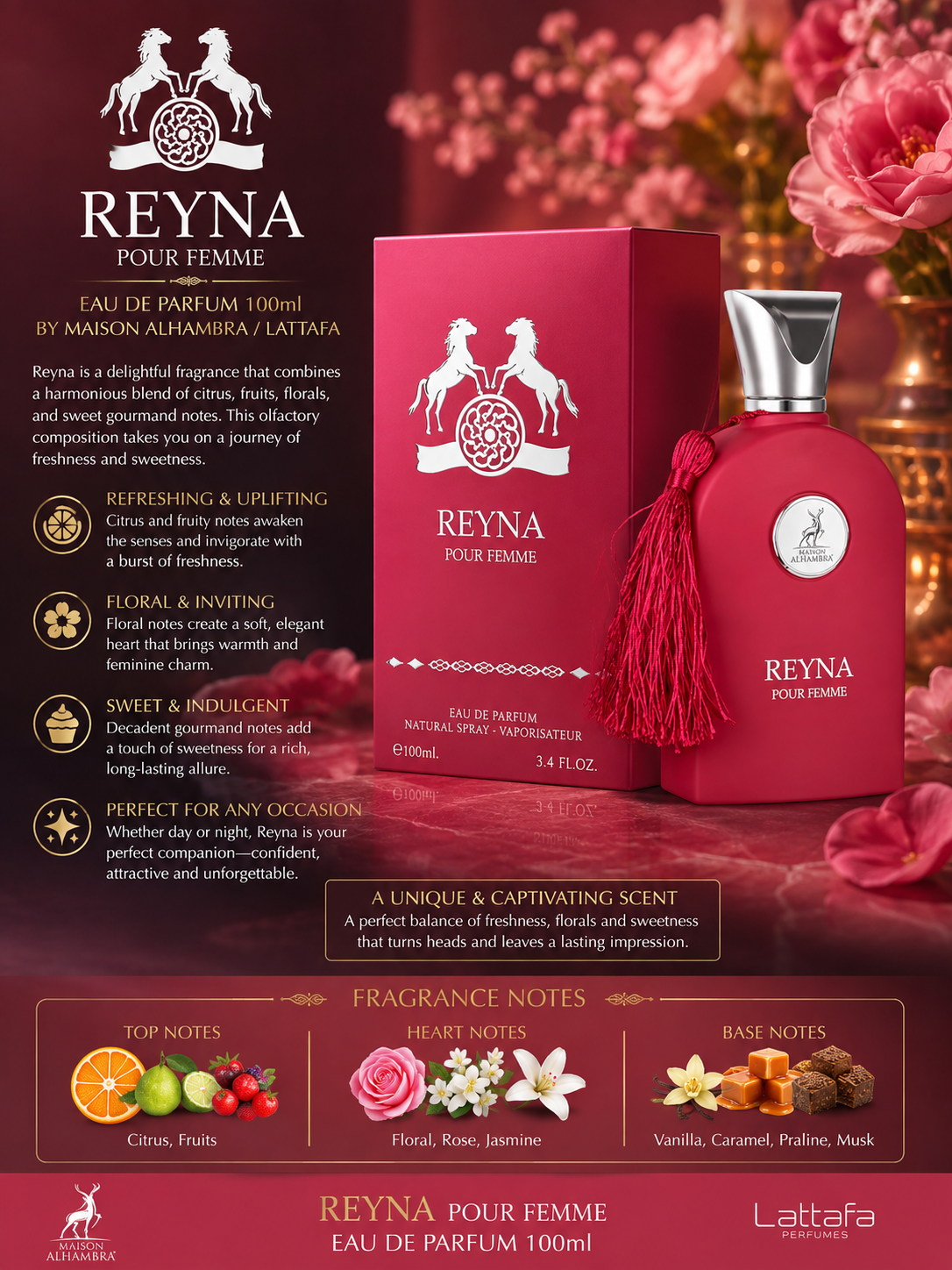 Reyna eau de parfum 100ml by maison alhambra