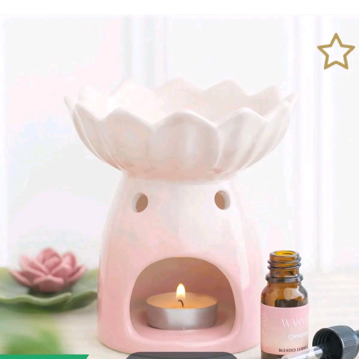 pink water lilly oil burner and wax warmer