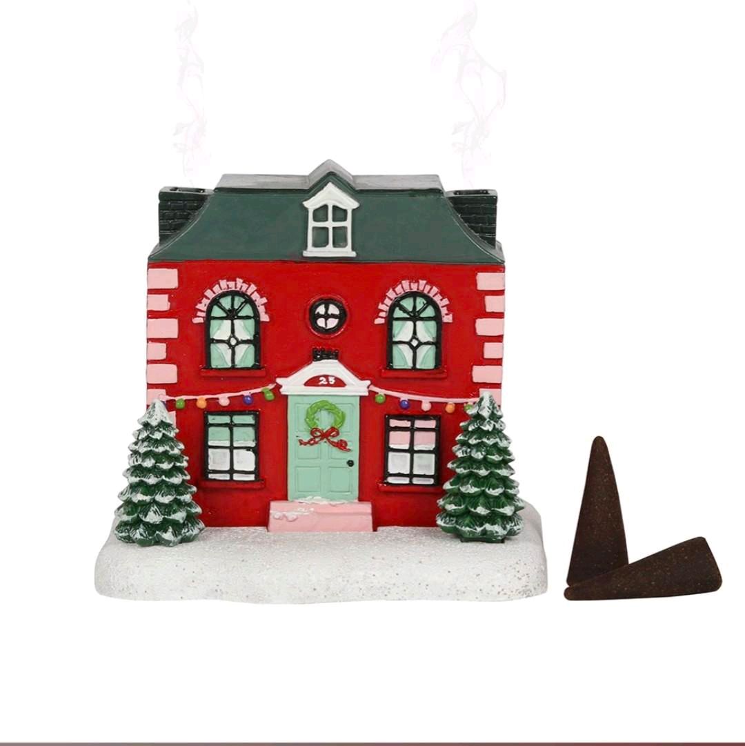 Christmas House Incense Cone Burner - Christmas Ornaments Decoration