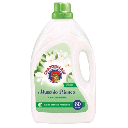 Chanteclair Concentrated Fabric Softener White Musk 3000ml - 60 Washes, Gentle on Clothes, Prevents Static Cling & Fading, Dermatologically Tested Household