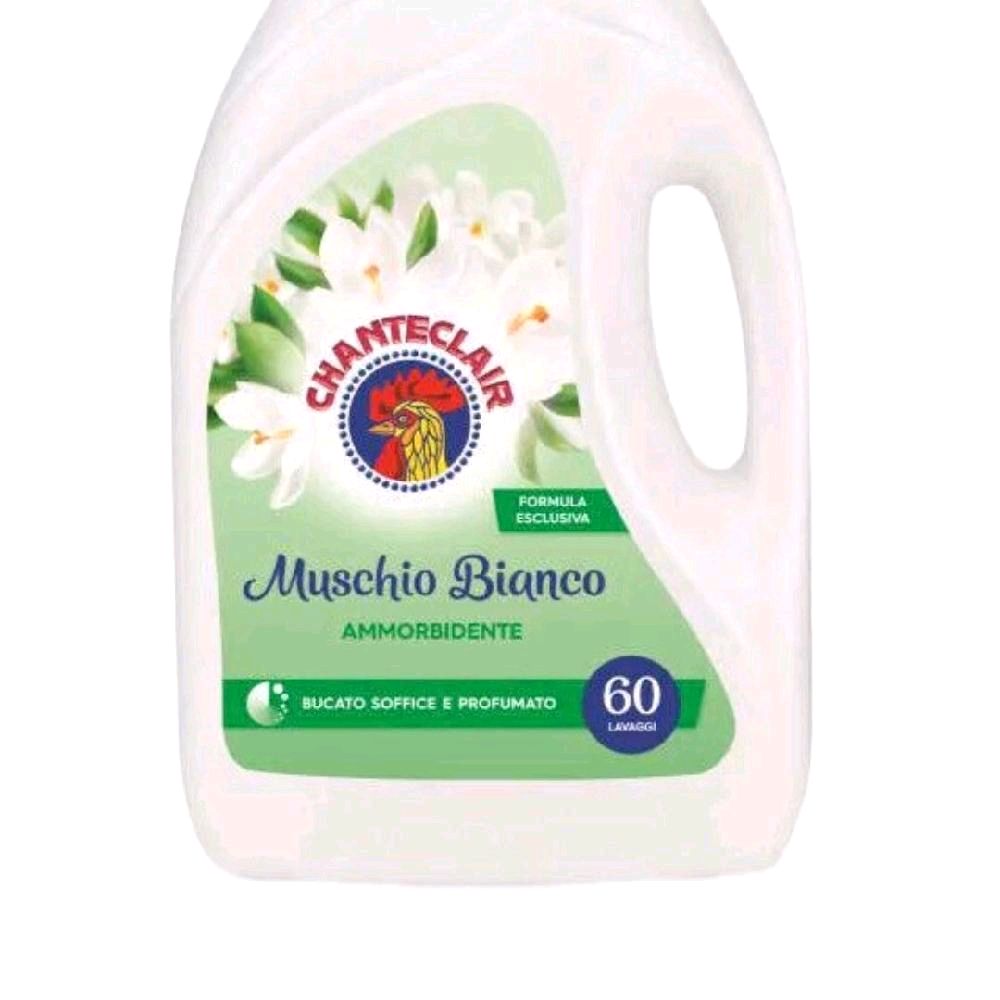 Chanteclair Concentrated Fabric Softener White Musk 3000ml - 60 Washes, Gentle on Clothes, Prevents Static Cling & Fading, Dermatologically Tested Household