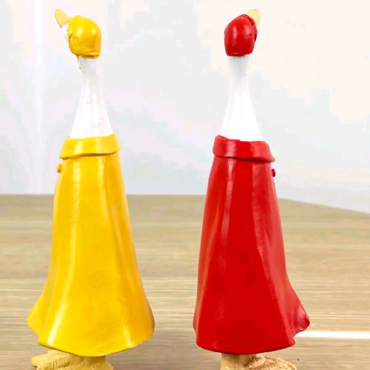 Set of 2 Resin Raincoat Duck Ornaments