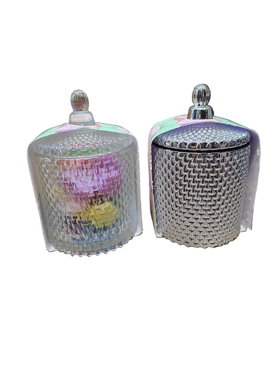 Large Glass Storage Jar Filled with Scented wax melts in Bloom