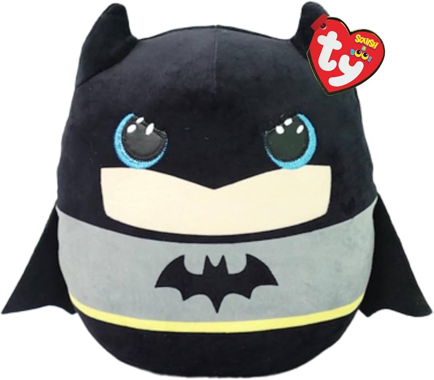 TY Batman Squishy Beanie - 10" Soft Plush Toy | Cuddly Collectible for Kids & Babies
