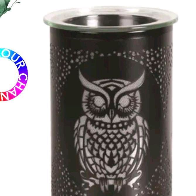 LED wax / oil  Melter Owl Black 12cm Decor Fragrance Freshener decorative