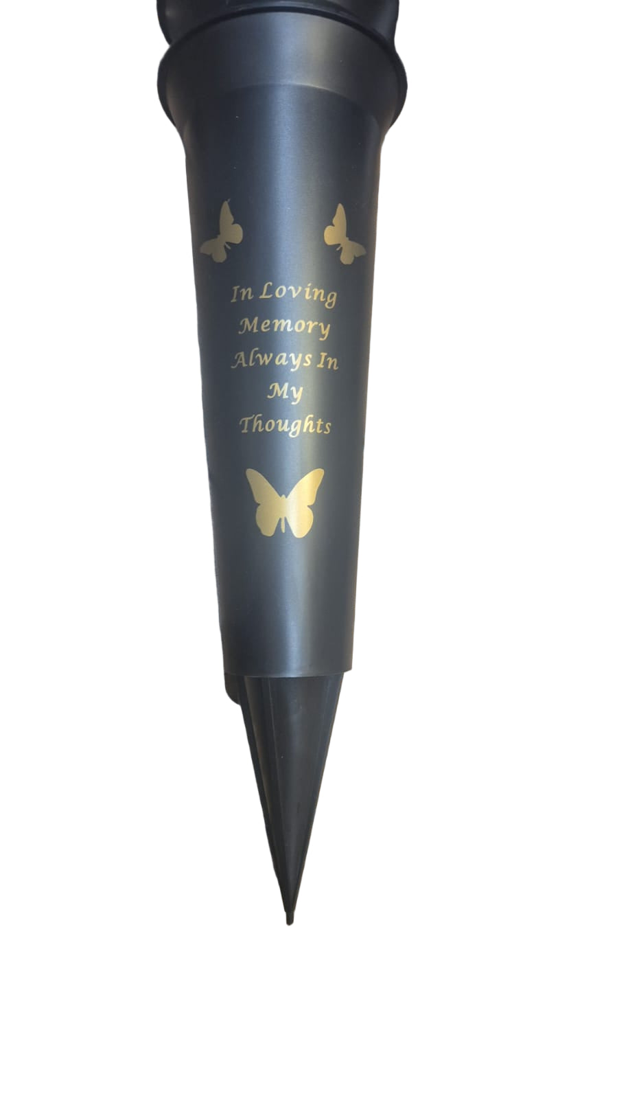 Black memorial vase with Gold wording - 2 designs