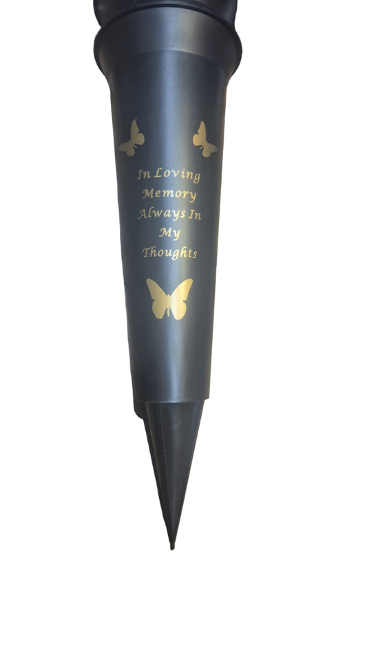 Black memorial vase with Gold wording - 2 designs