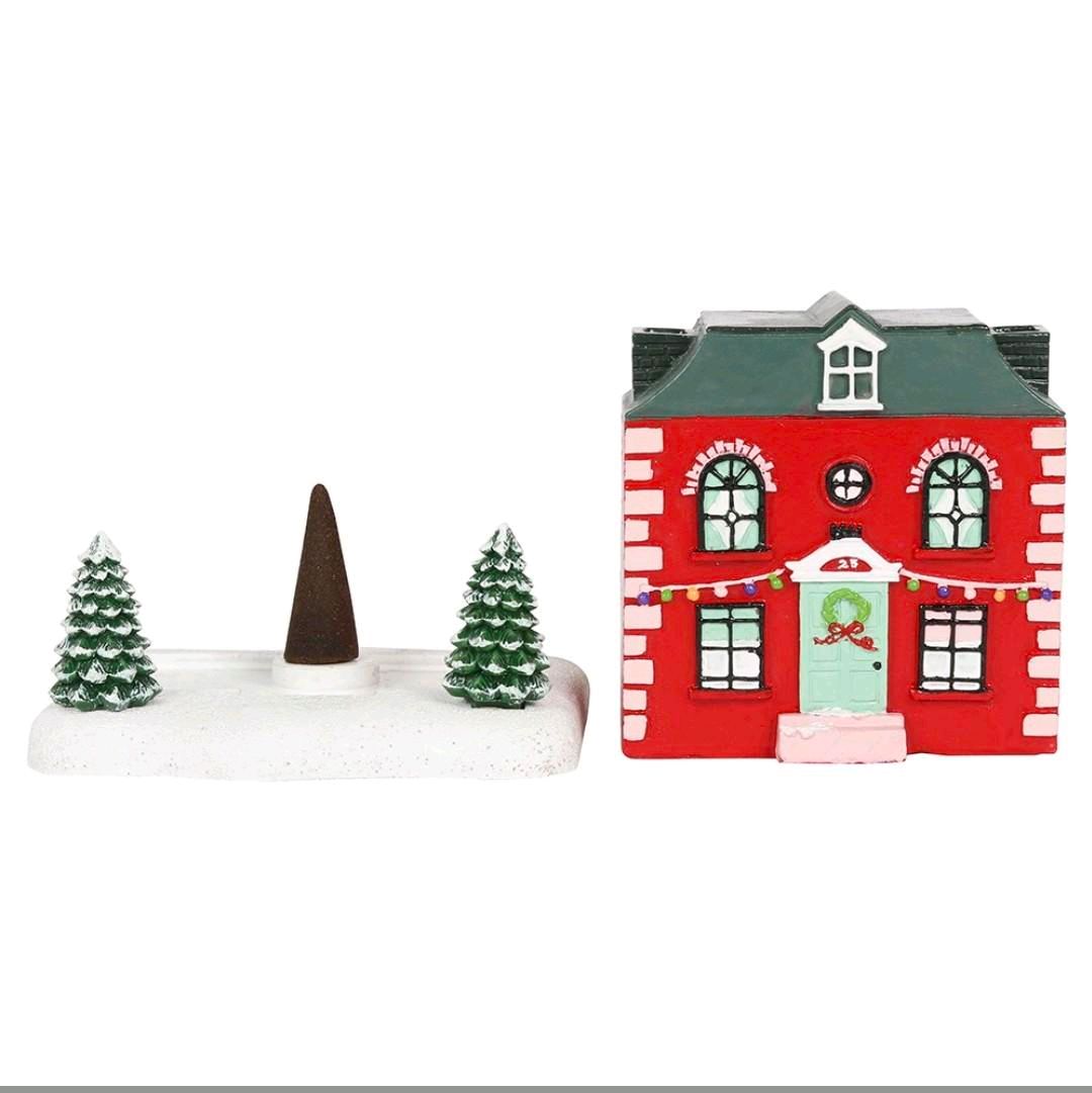Christmas House Incense Cone Burner - Christmas Ornaments Decoration