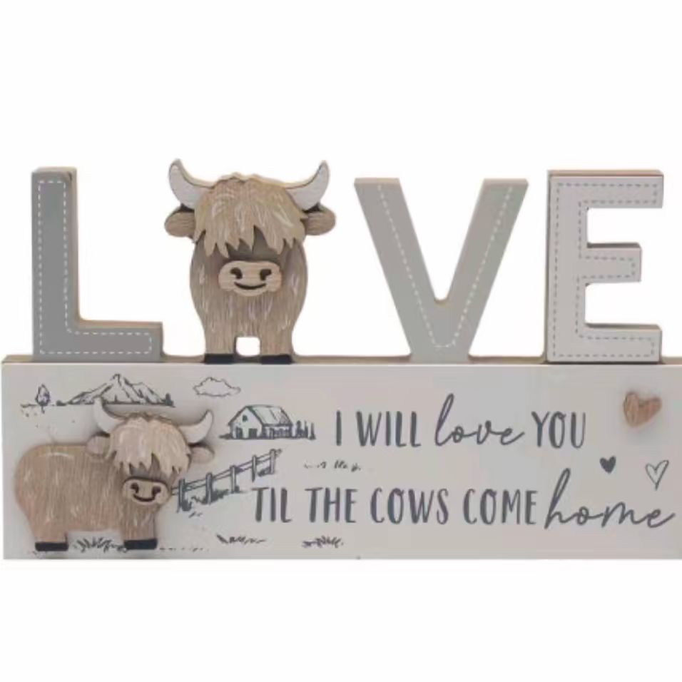 Highland Cows Wooden Plaques with Quotes