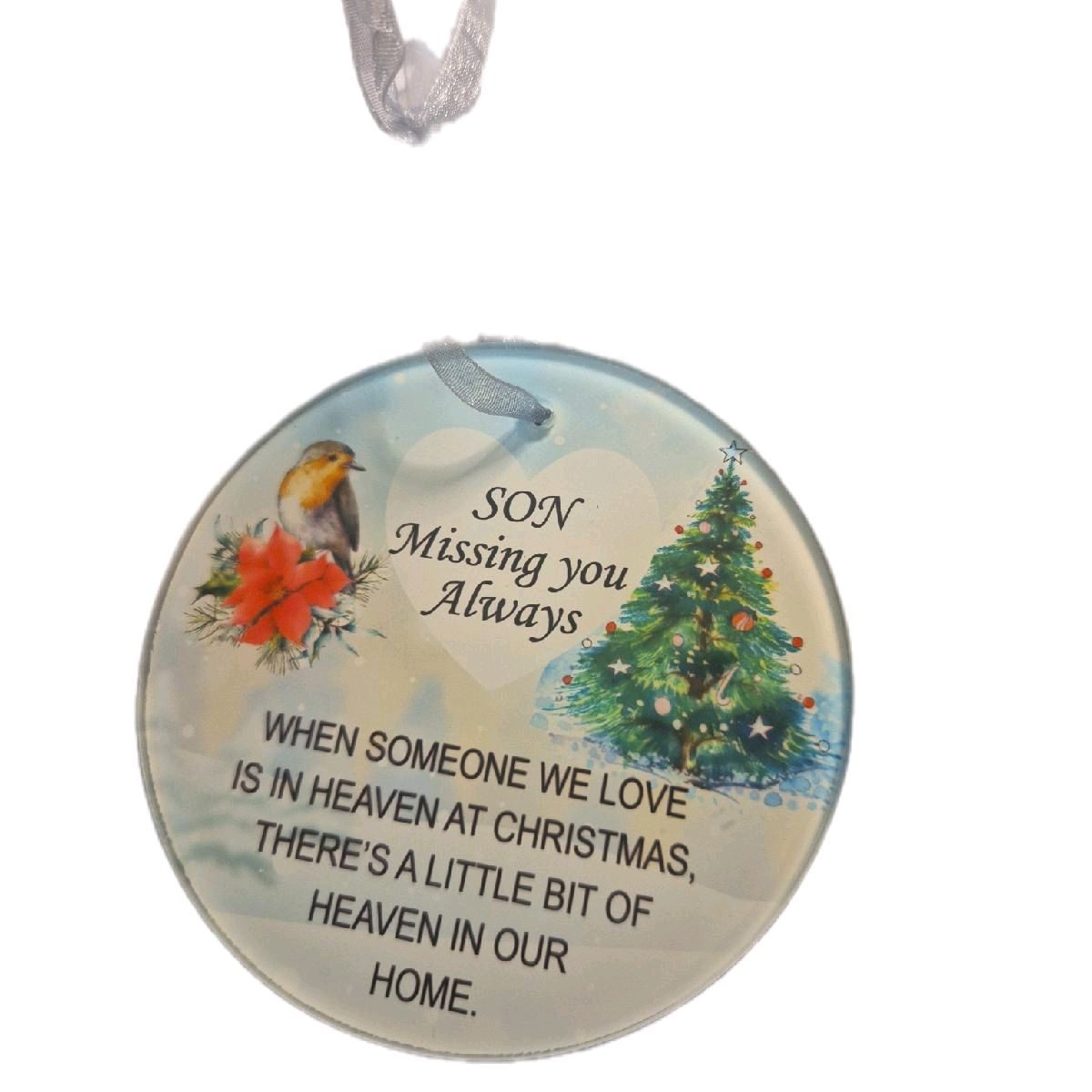 Xmas Robin Tree Hanging Disc - Hangable Decor various Ornaments Decoration