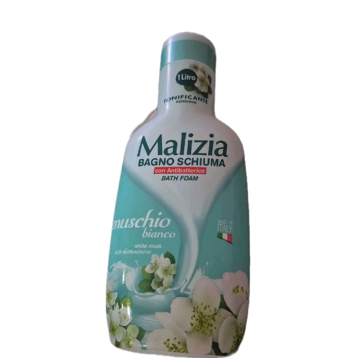 Malizia Italian Bath Foam 1litre in white musk with antibacterial properties