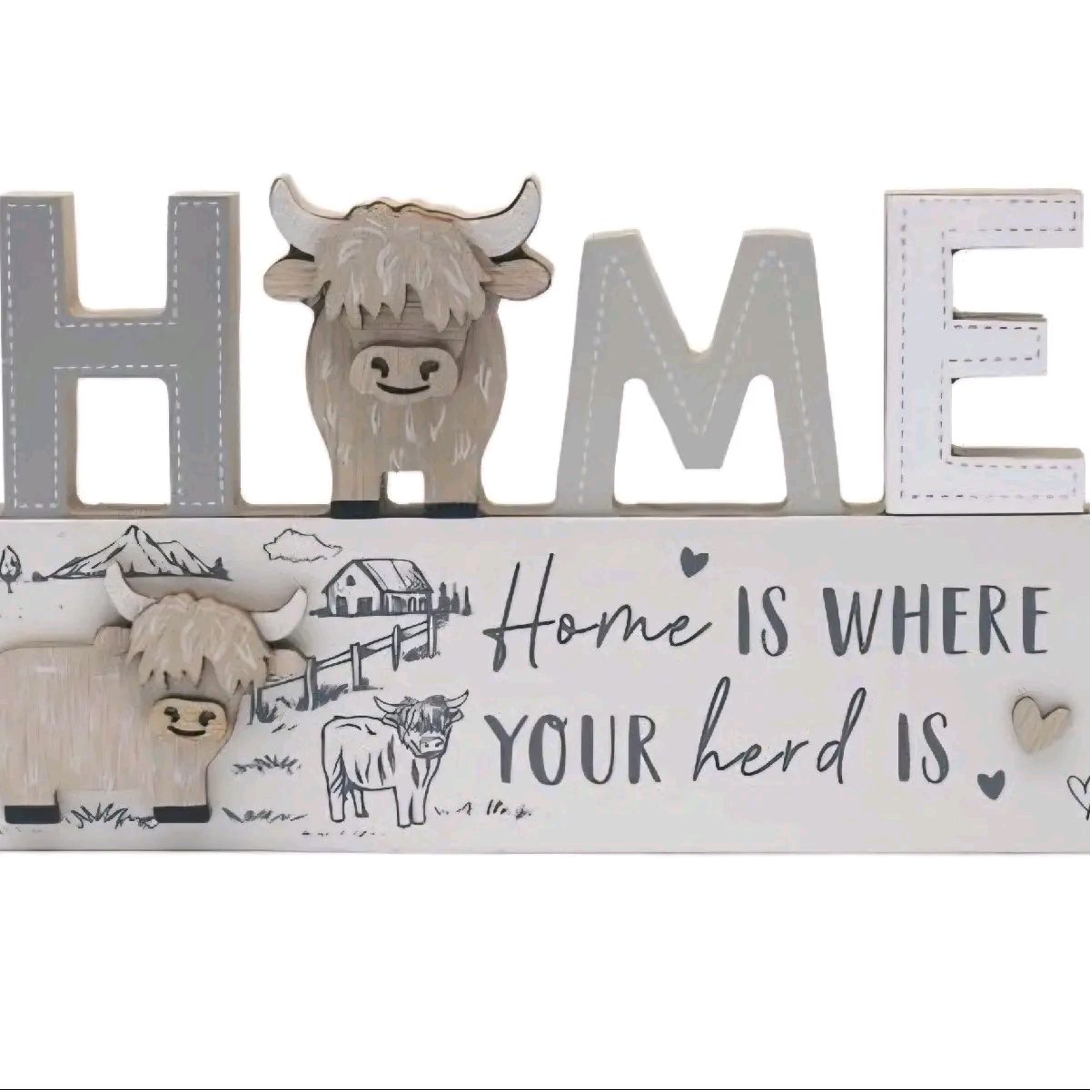 Highland Cows Wooden Plaques with Quotes
