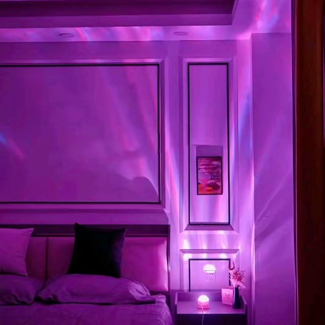 Aurora/Water Ripple Light with Remote Control, 16 Colors LED Night Lamp, USB Rechargeable, Northern Lights Ambient Light