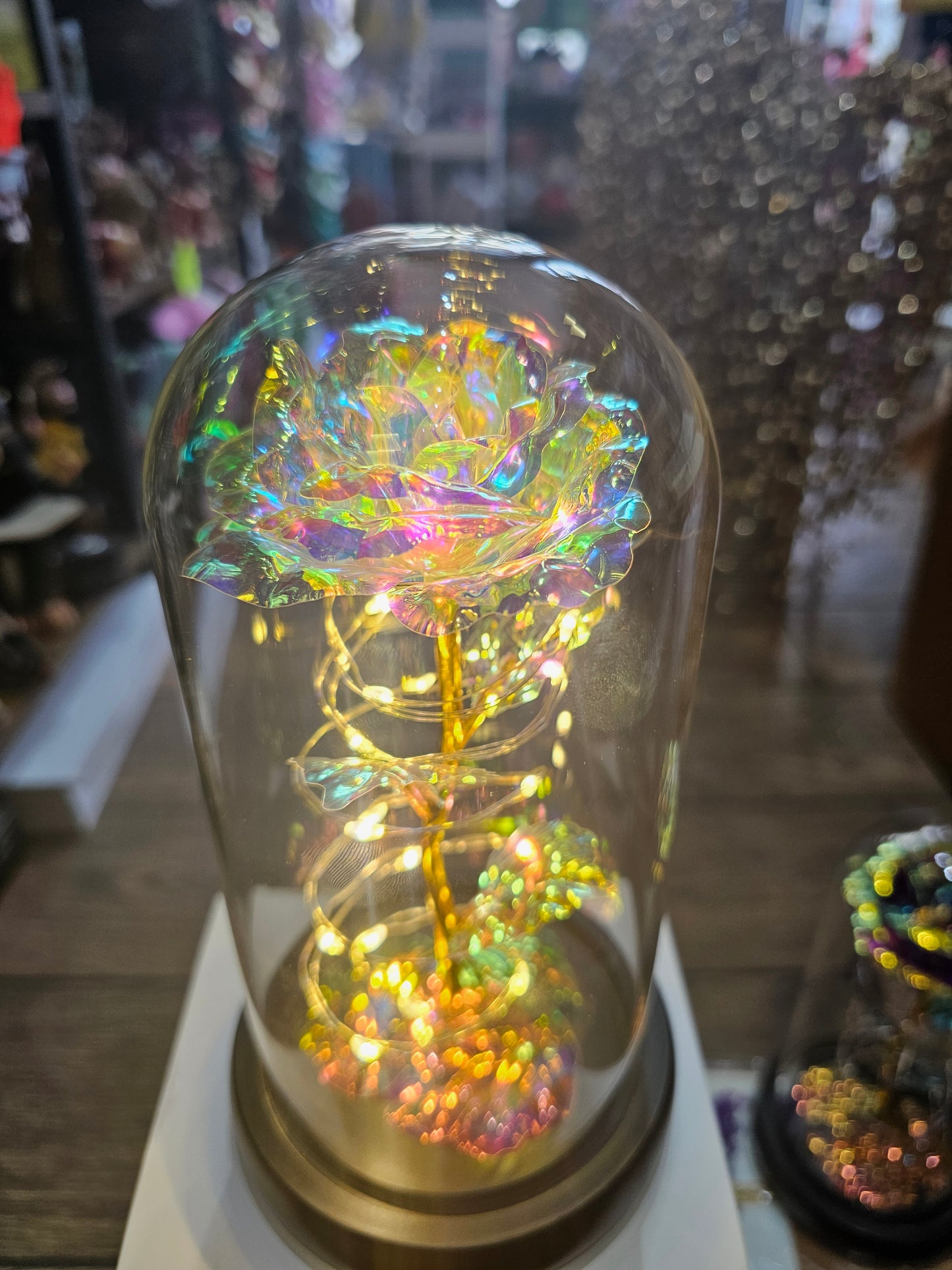 LED Eternal Rose Flower in Glass Dome