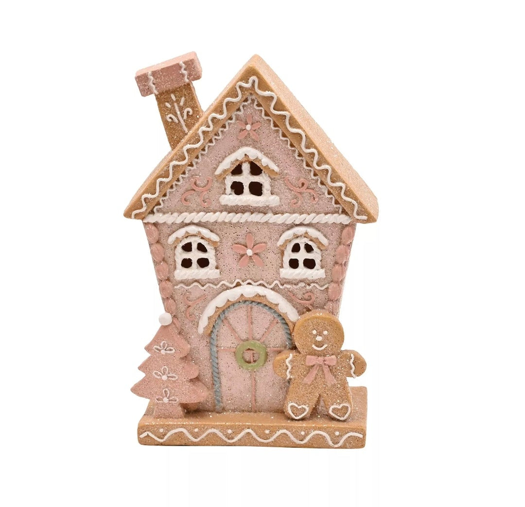 Santa & Friends Light up Gingerbread House - Pink