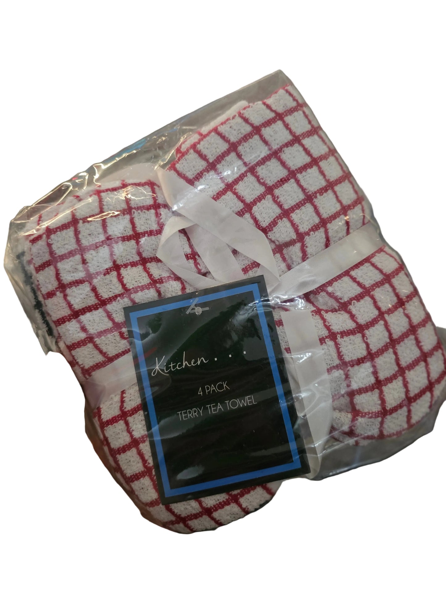 4-pack of terry tea towels in grey features a highly absorbent textured weave