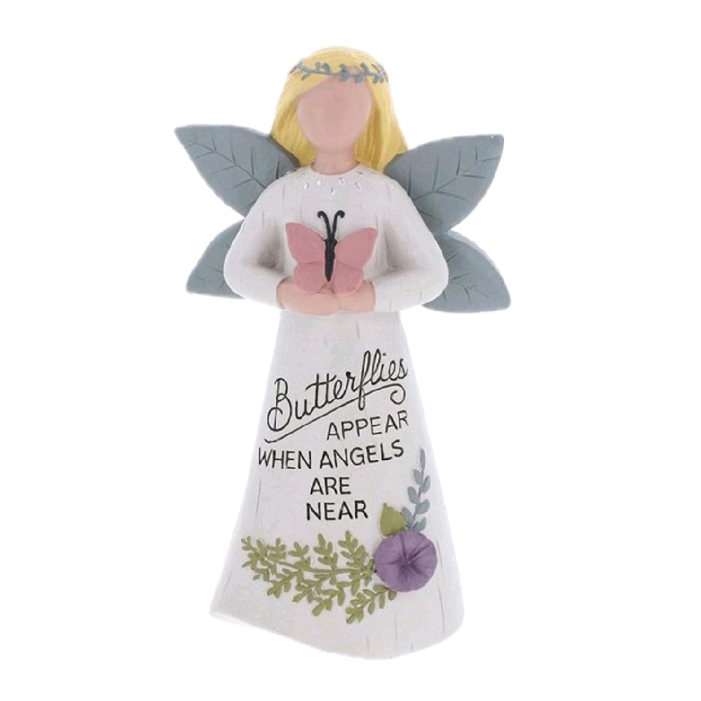 Angel With Butterfly Home Decor Ornament - 'Butterflies Appear When Angels Are Near' Inspirational Quote Decor Gift Decorative