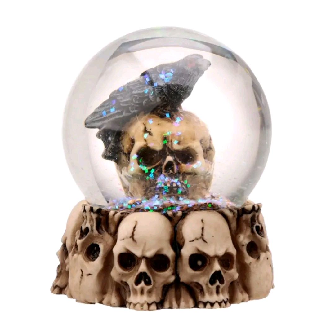 Gruesome Skull Snow Globe with Animals