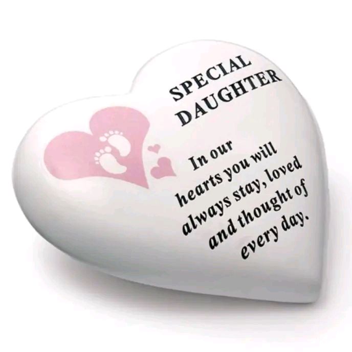 Footprints Memorial Heart Stone 14cm Son/Daughter