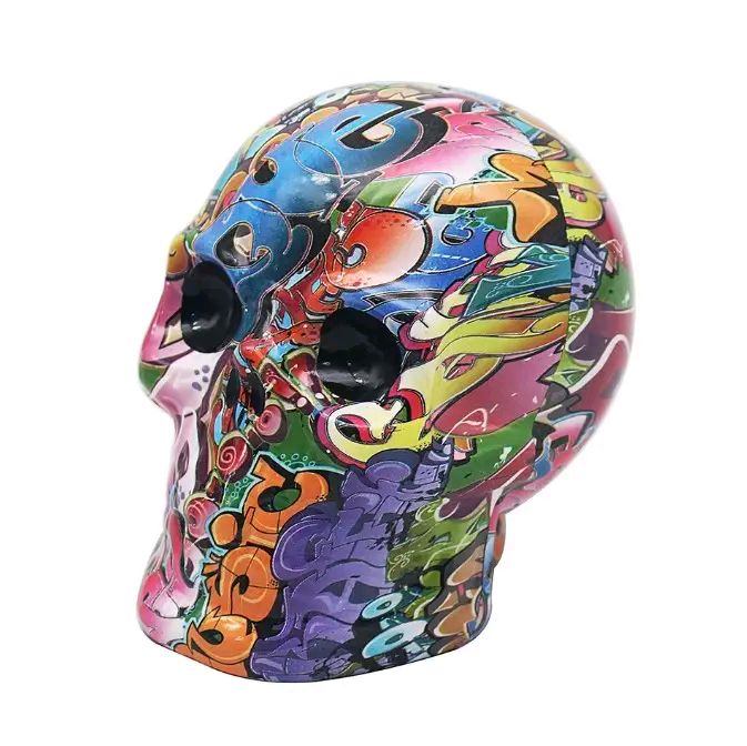 Graffiti Art Money Box Skull 13cm