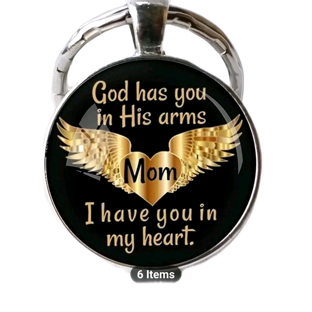 Glass Keychain Mom/Son Design In giftbox