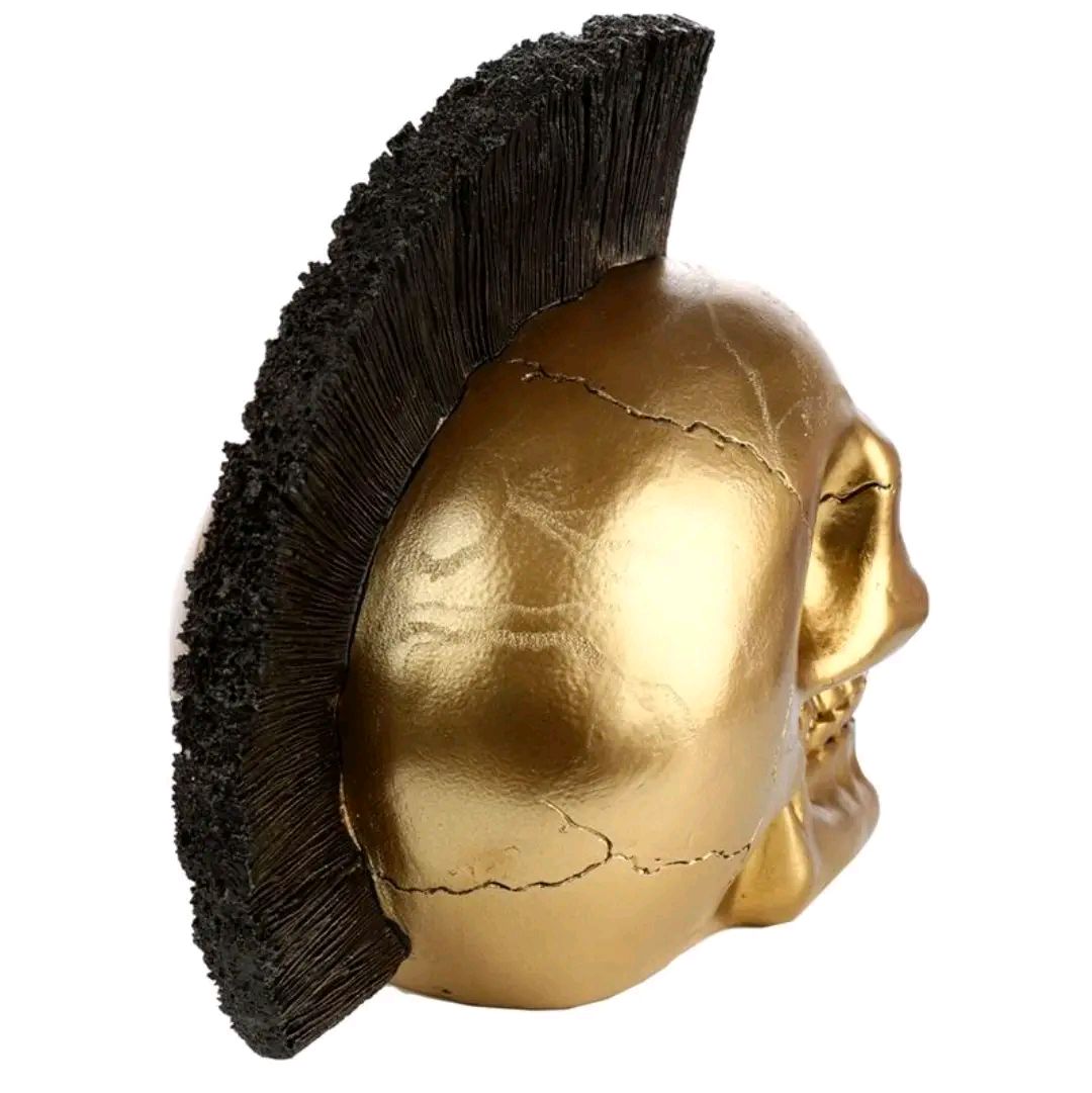 Gold Punk Mohican Skull Ornament