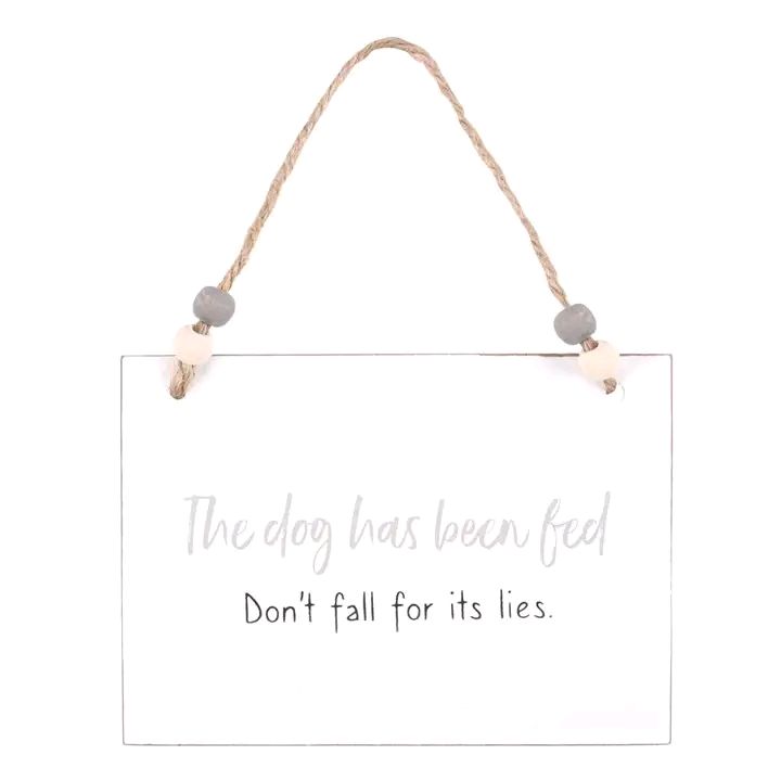 Pet Sign "Cat/Dog has been fed" with wooden beads