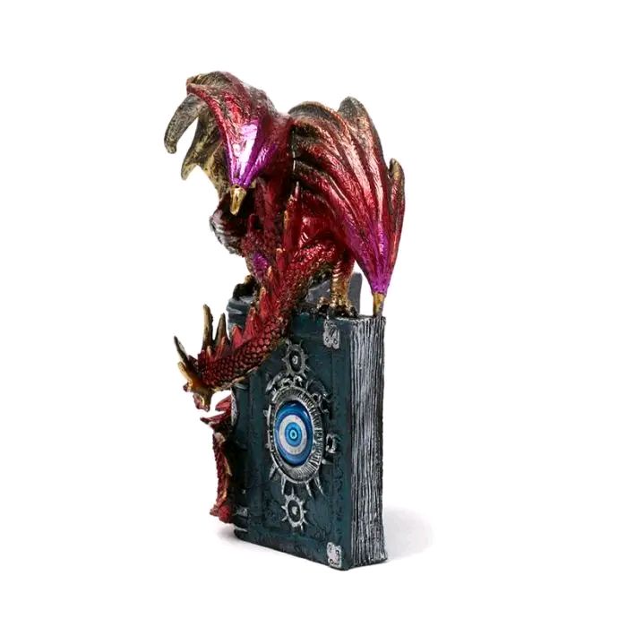 Enchanted Nightmare All Seeing Book Fire Dragon Statue