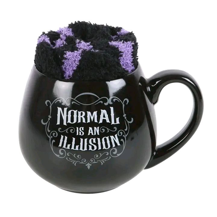 Normal is an Illusion Gothic Mug and Sock Set