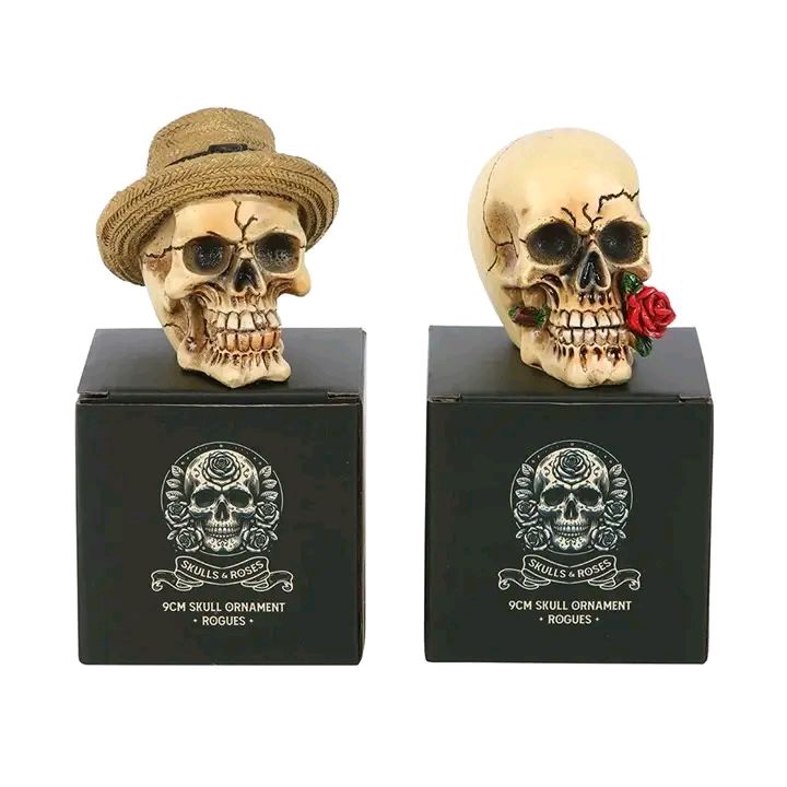 9cm Resin Skull Ornament - assorted designs
