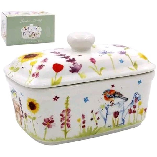 Garden Bird Butter Dish