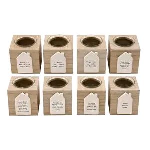 House plaque Candle Holder Cube 8cm