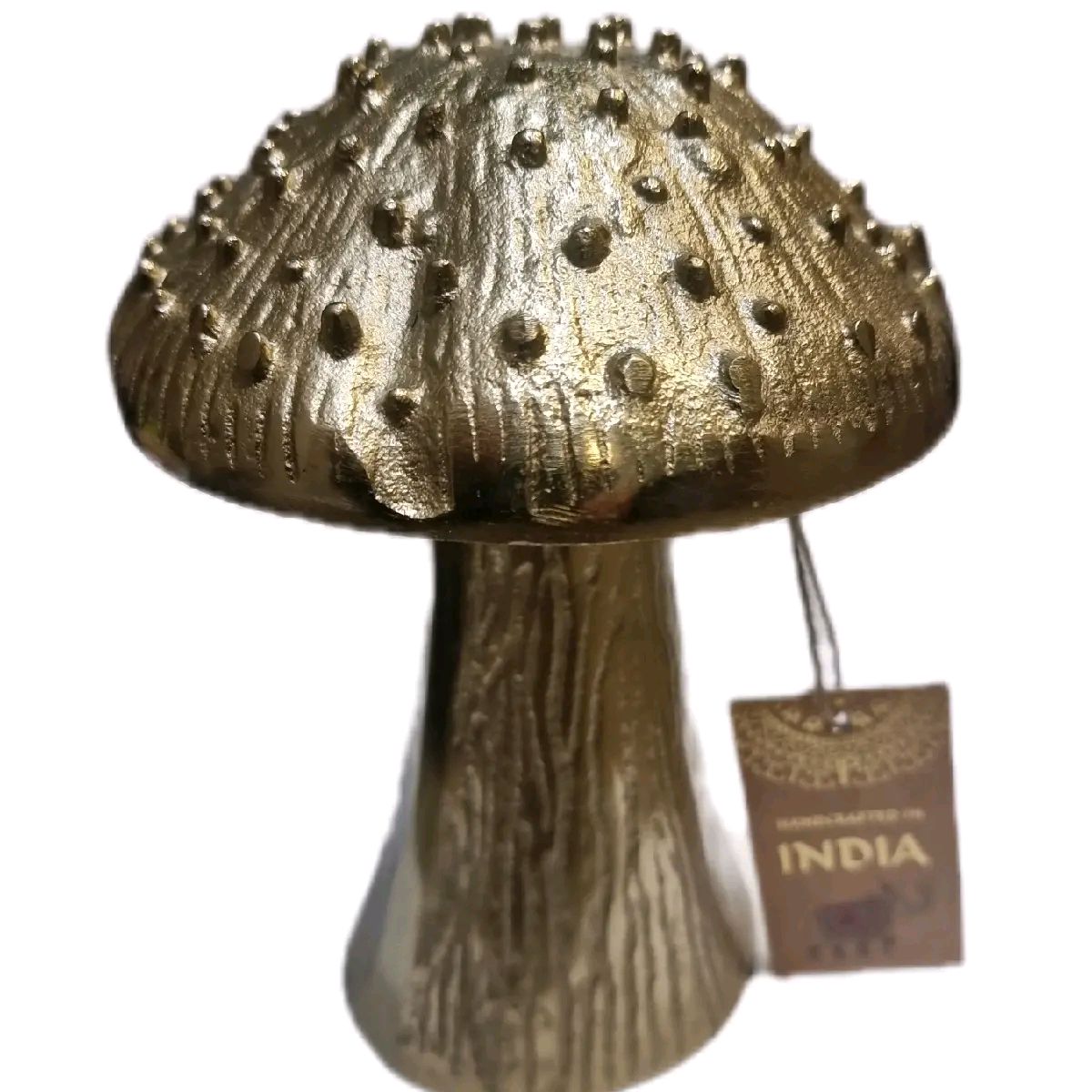 Golden Toadstool ornament handcrafted in India