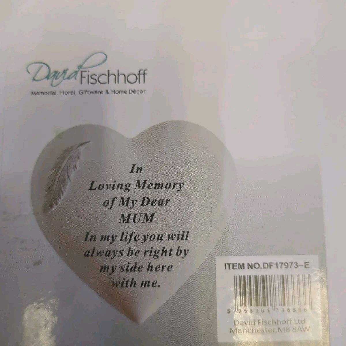 Remembrance Heart with Silver Feather, 5 options