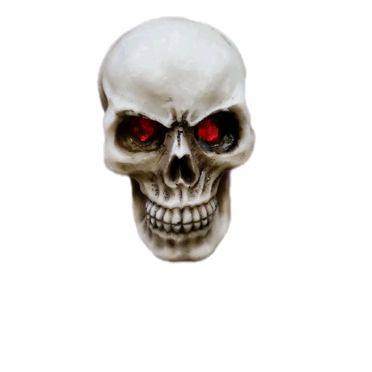 Small Red Eyed Skull Ornament