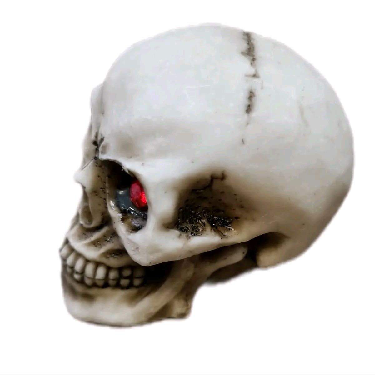 Small Red Eyed Skull Ornament