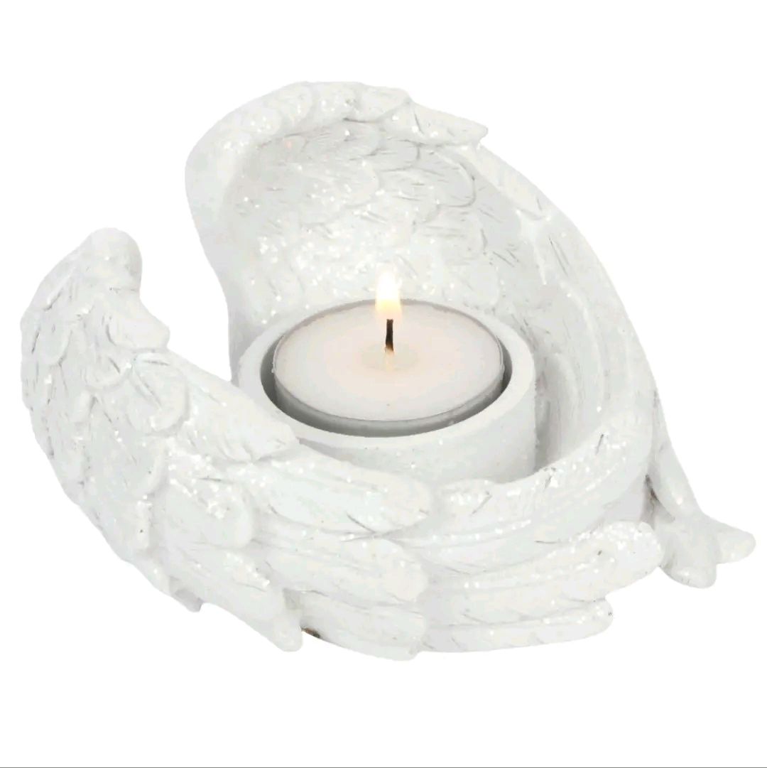 Glitter Angel Wings Candle Holder